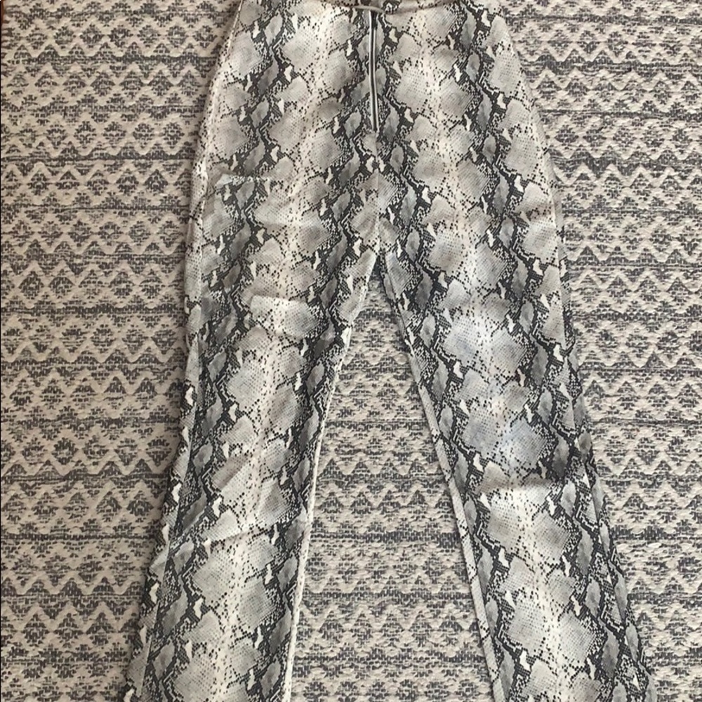 Faux Leather Snakeskin Pants